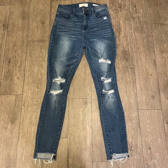 PacSun Denim - Pacsun High Rise Ankle Jegging Jeans Womens Size 27L Blue Denim Distressed